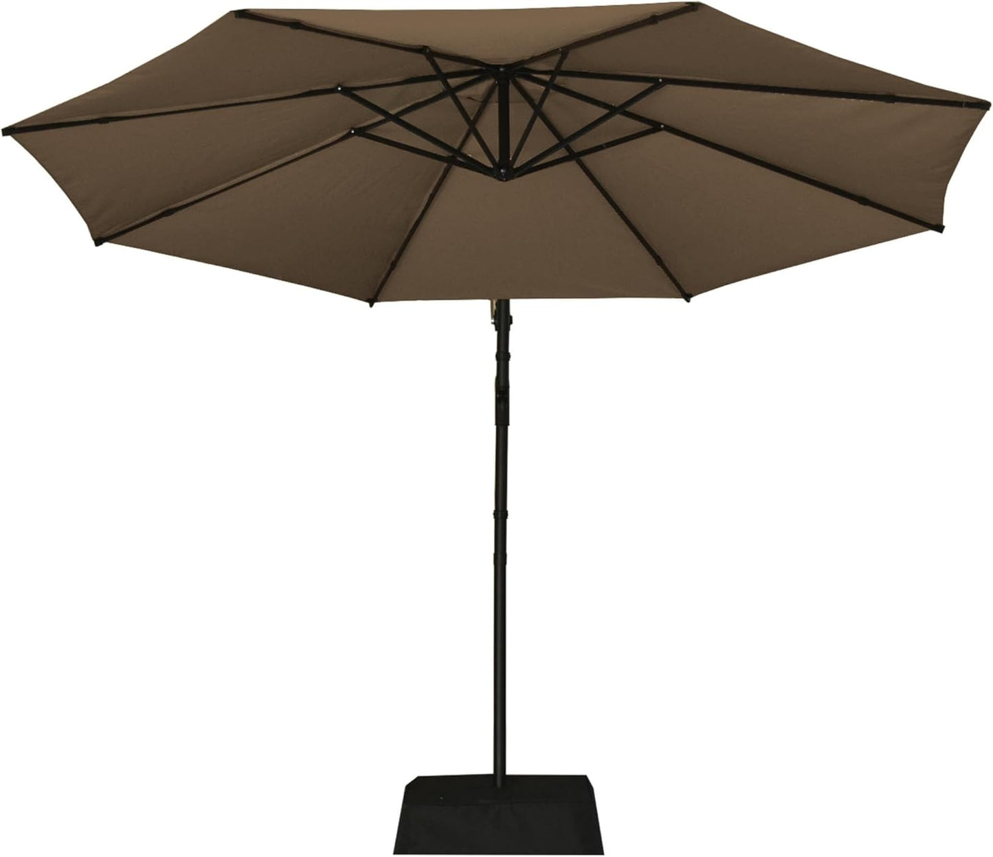 10ft Offset Patio Umbrella with Base Included, Outdoor Hanging Cantilever Umbrella with Crank and Cross Base