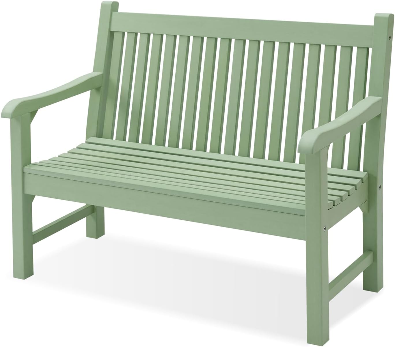 Psilvam 2-Person Poly Lumber Outdoor Bench with 700 Lbs Weight Capacity – Weatherproof Garden Seating for, Balcony Porch & Park, All-Weather Fade-Resistant Patio Furniture (Teak Color)