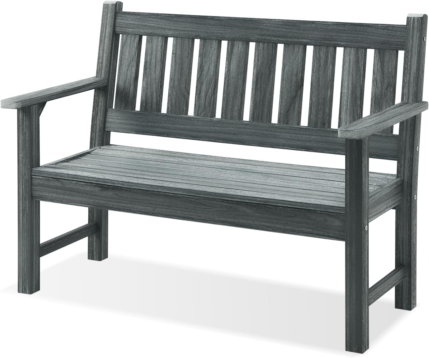 Outdoor Bench, 3-Person Garden Bench, Poly Lumber Patio Bench for Outdoors, Porch, and Park (Light Brown)