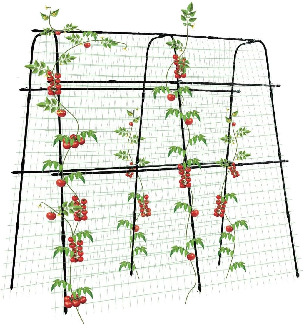 Tall Garden Arch Trellis for Climbing Plants Outdoor, 7.5 ft Tall Polyethylene-Coated Stainless Steel Garden Arch for Climbing Vine Vegetable/Fruit/Flower, Cucumber Trellis for Raised Bed, Black