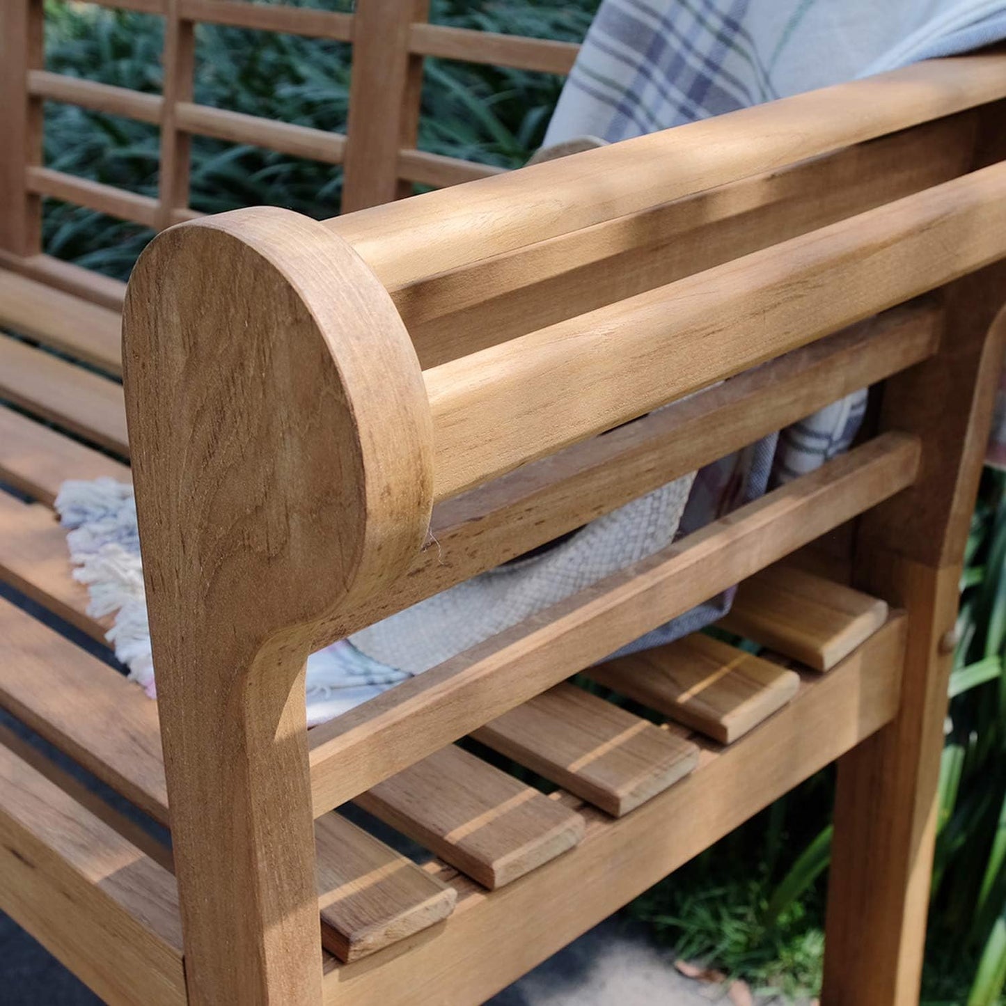 Cambridge Casual Lutyens 4-Foot Teak Wood Outdoor Garden Bench for Patio Furniture, Weather-Resistant, Elegant Seating for Porch, Deck, Lawn, Backyard, and Outdoor Spaces