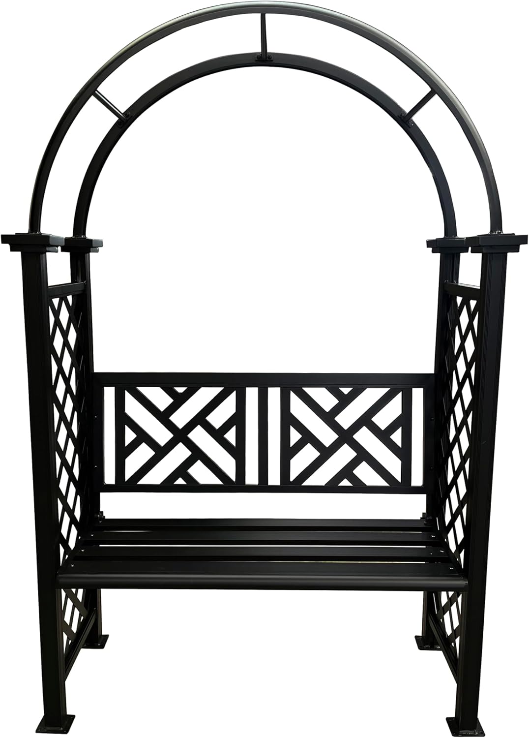 Bronze Aluminum Garden Arbor Arch with 2-Seater Bench