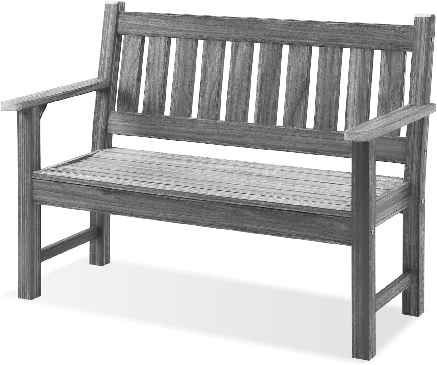 Outdoor Bench, 3-Person Garden Bench, Poly Lumber Patio Bench for Outdoors, Porch, and Park (Light Brown)