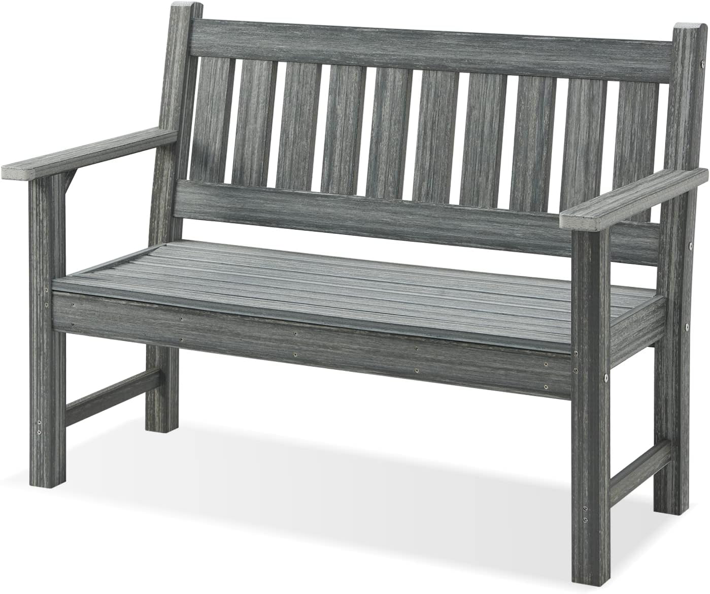 Outdoor Bench, 3-Person Garden Bench, Poly Lumber Patio Bench for Outdoors, Porch, and Park (Light Brown)