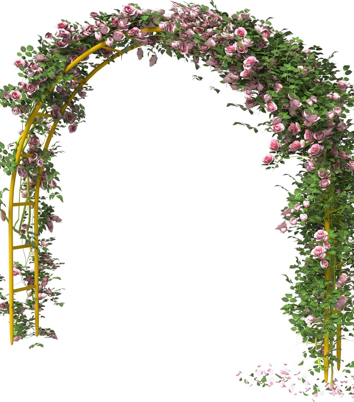 Queension Metal Arch Backdrop Stand 8Ft Wide 7Ft High, Wedding Arch Frame for Wedding Decorations, Balloon Arch Stand with Base for Ceremony, Outdoor Garden Arch Trellis for Climbing Plants, Black