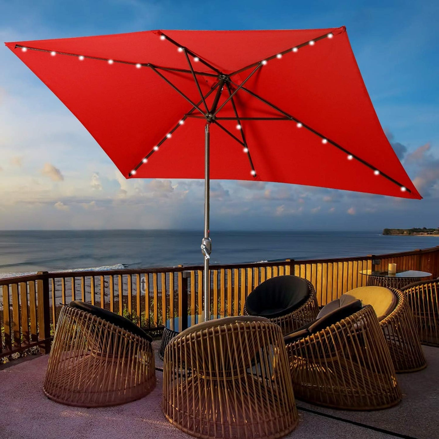 Large Outdoor Patio Umbrella with Push Button Tilt