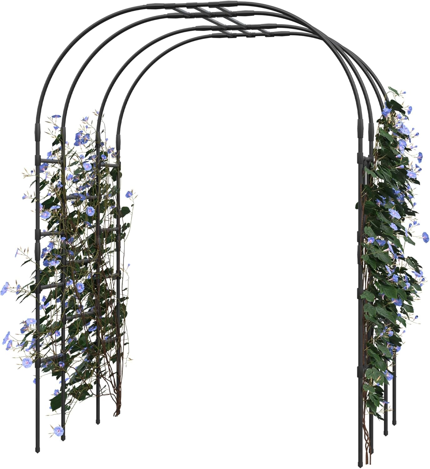 Garden Arch Trellis for Climing Plants-7.2FT Outdoor Metal Garden Trellis Arch for Flowers, Vegetables and Grapes, Durable Arched Arbor for Wedding, Lawn and Party