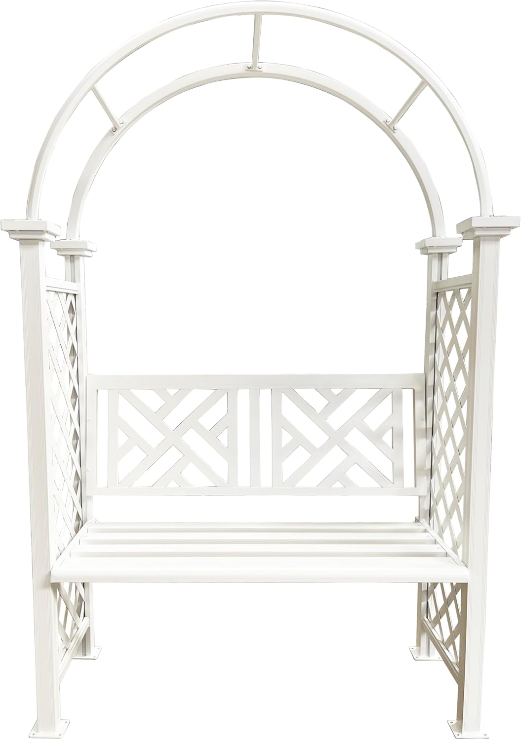 Bronze Aluminum Garden Arbor Arch with 2-Seater Bench