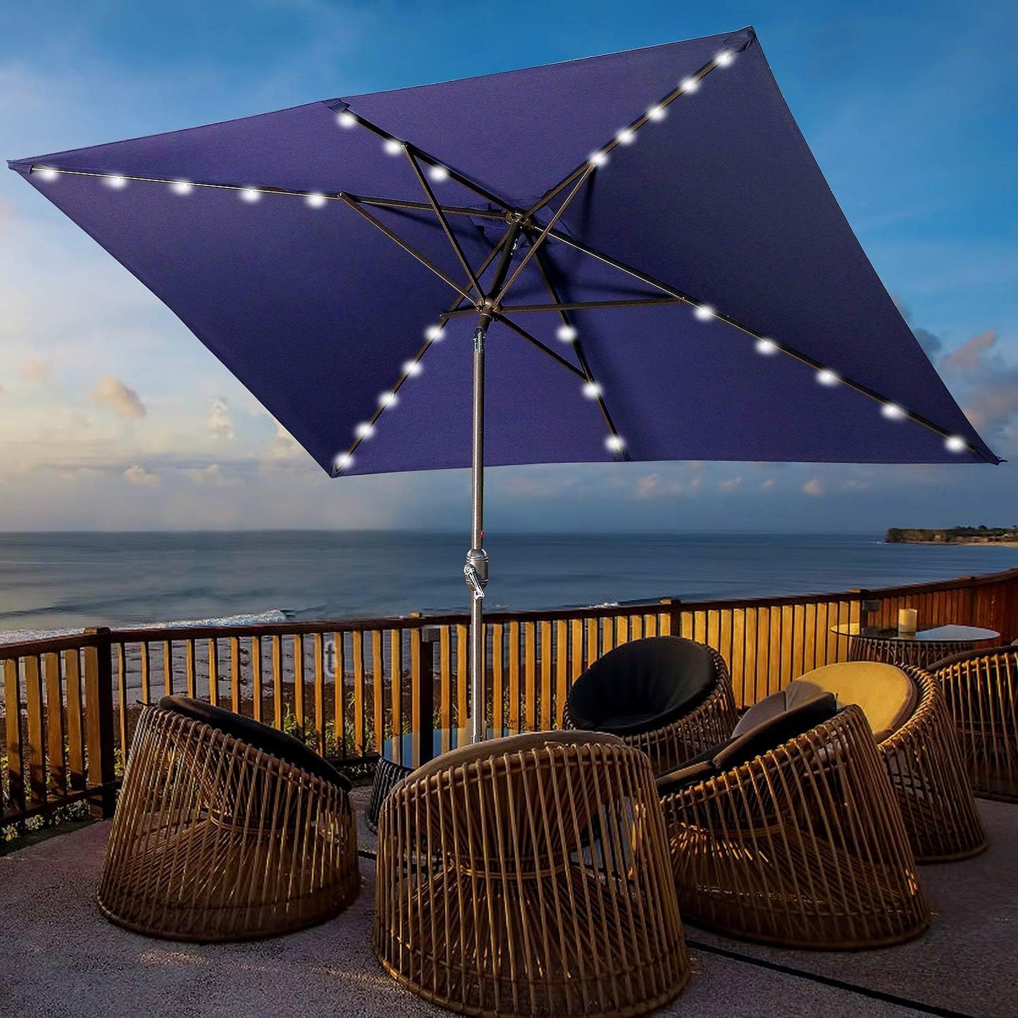 Large Outdoor Patio Umbrella with Push Button Tilt