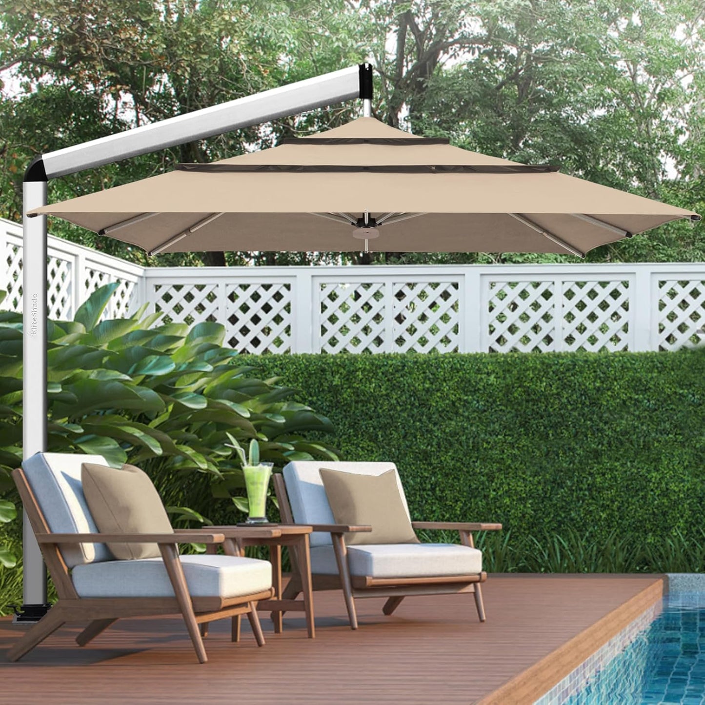 EliteShade USA 10-Year-Non-Fading 9Ft 3 Tiers Market Umbrella Patio Umbrella Outdoor Table Umbrella with Ventilation, Sunflower Yellow