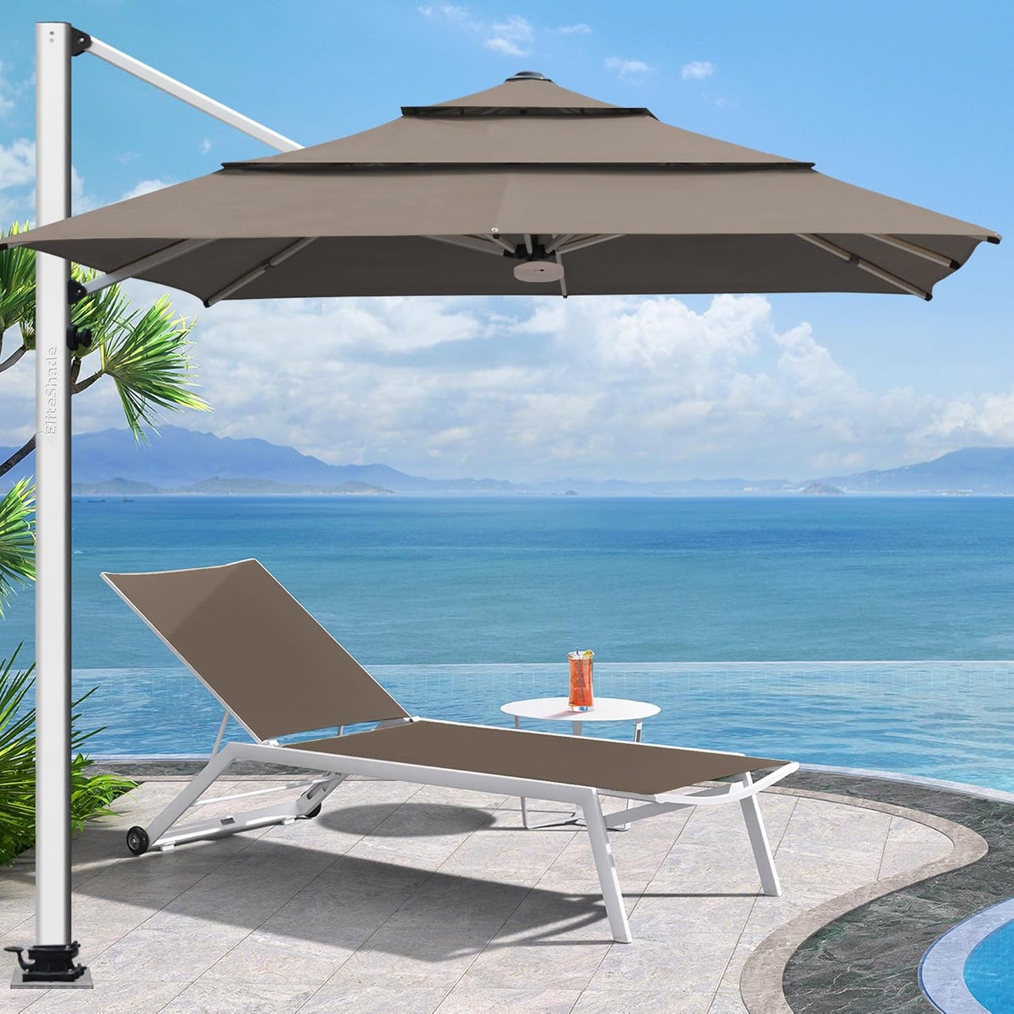 EliteShade USA 10-Year-Non-Fading 9Ft 3 Tiers Market Umbrella Patio Umbrella Outdoor Table Umbrella with Ventilation, Sunflower Yellow