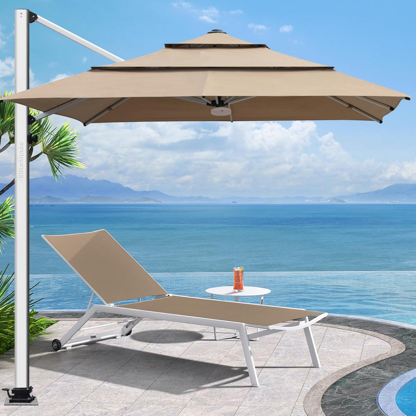 EliteShade USA 10-Year-Non-Fading 9Ft 3 Tiers Market Umbrella Patio Umbrella Outdoor Table Umbrella with Ventilation, Sunflower Yellow