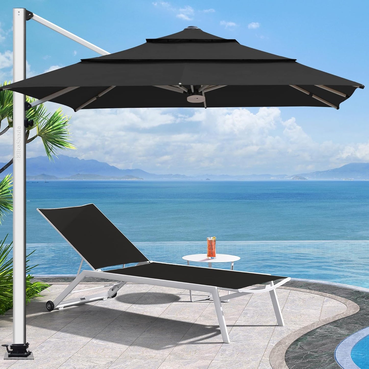 EliteShade USA 10-Year-Non-Fading 9Ft 3 Tiers Market Umbrella Patio Umbrella Outdoor Table Umbrella with Ventilation, Sunflower Yellow