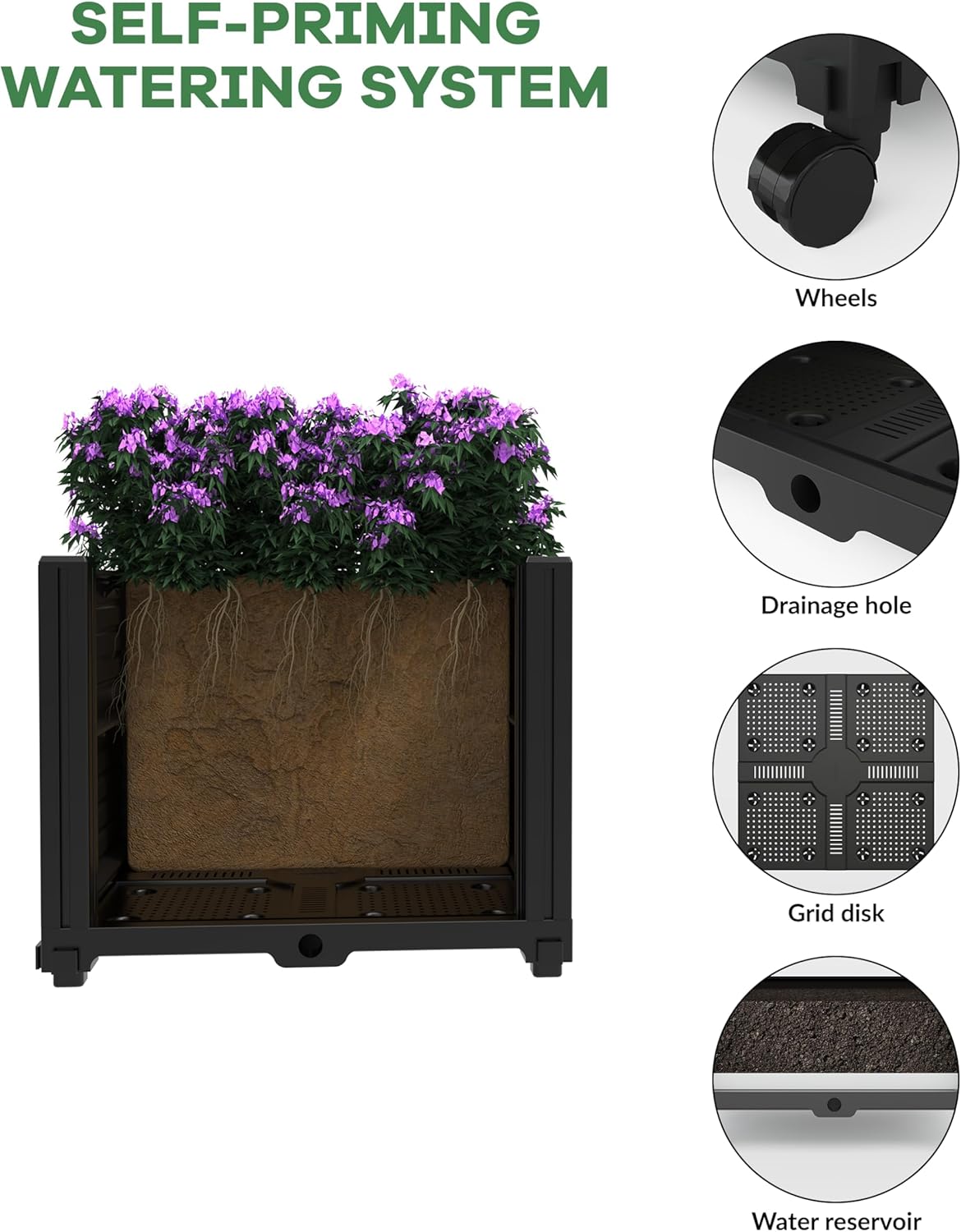 Garden Arch Trellis with Planter Box-Iron Garden Arch for Climbing Plants with Detachable Side Planters, Metal Walkway Arbor Trellis for Outdoor Roses,Yard and Patio Wedding,94.5" h x 47.2" w