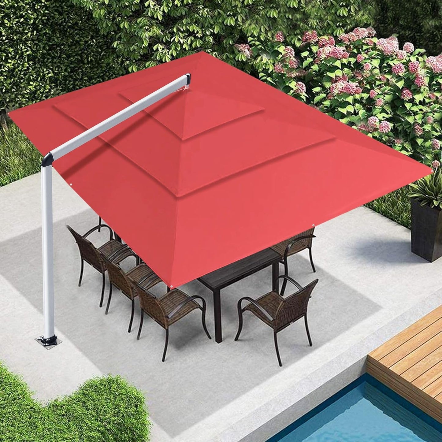 EliteShade USA 10-Year-Non-Fading 9Ft 3 Tiers Market Umbrella Patio Umbrella Outdoor Table Umbrella with Ventilation, Sunflower Yellow