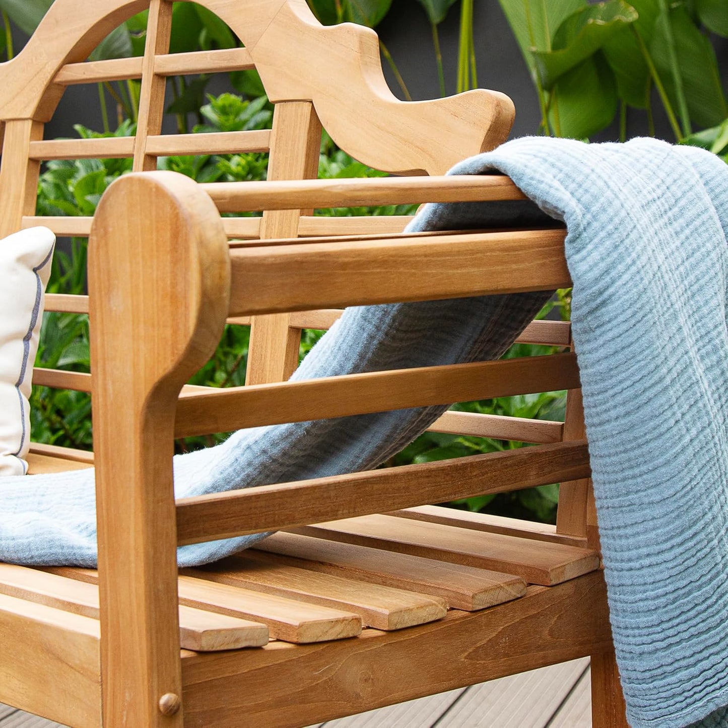 Cambridge Casual Lutyens 5-Foot Teak Wood Outdoor Garden Bench for Patio Furniture, Weather-Resistant, Elegant Seating for Porch, Deck, Lawn, Backyard, and Outdoor Spaces
