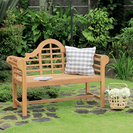 Cambridge Casual Lutyens 4-Foot Teak Wood Outdoor Garden Bench for Patio Furniture, Weather-Resistant, Elegant Seating for Porch, Deck, Lawn, Backyard, and Outdoor Spaces
